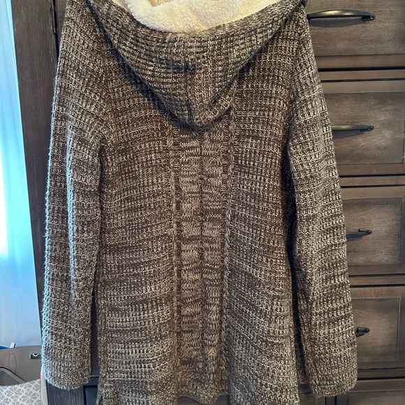 Lety & Me open front knit cardigan w/sherpa - Picture 2 of 3
